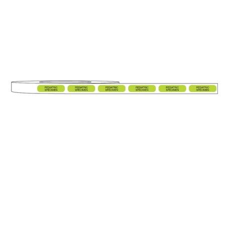 Label, PEDIATRIC SPECIMEN 5/16 X 1-1/4 Fluorescent Chart W/ Black